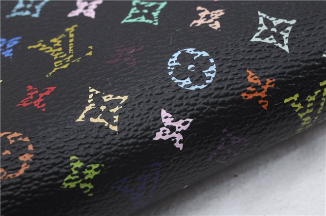 Auth Louis Vuitton Monogram Multicolor Zippy Wallet Purse Black M60243 Box 3217D