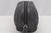 Authentic PRADA Vintage Wool Leather Pouch Purse Gray 3218I