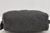 Authentic PRADA Vintage Wool Leather Pouch Purse Gray 3218I