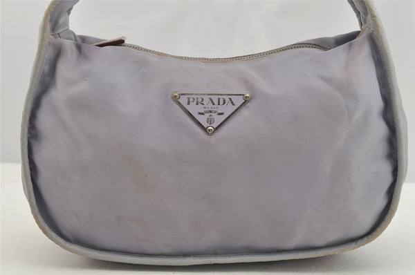 Authentic PRADA TESSUTO EGG Nylon Leather Shoulder Hand Bag BR0744 Purple 3219I