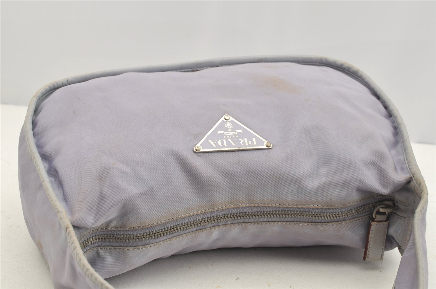 Authentic PRADA TESSUTO EGG Nylon Leather Shoulder Hand Bag BR0744 Purple 3219I