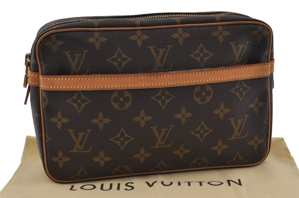 Authentic Louis Vuitton Monogram Compiegne 23 Clutch Hand Bag M51847 LV 3220I