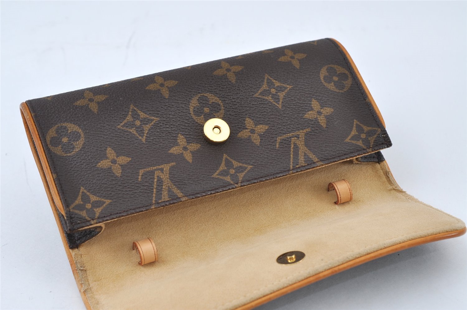 Authentic Louis Vuitton Monogram Pochette Twin PM Shoulder Bag M51854 LV 3222I