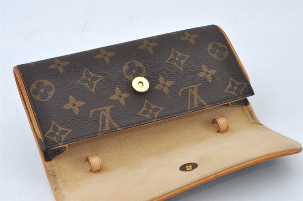 Authentic Louis Vuitton Monogram Pochette Twin PM Shoulder Bag M51854 LV 3222I