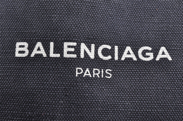 Authentic BALENCIAGA Navy Caba S Hand Bag Canvas Leather 339933 Navy Blue 3224I