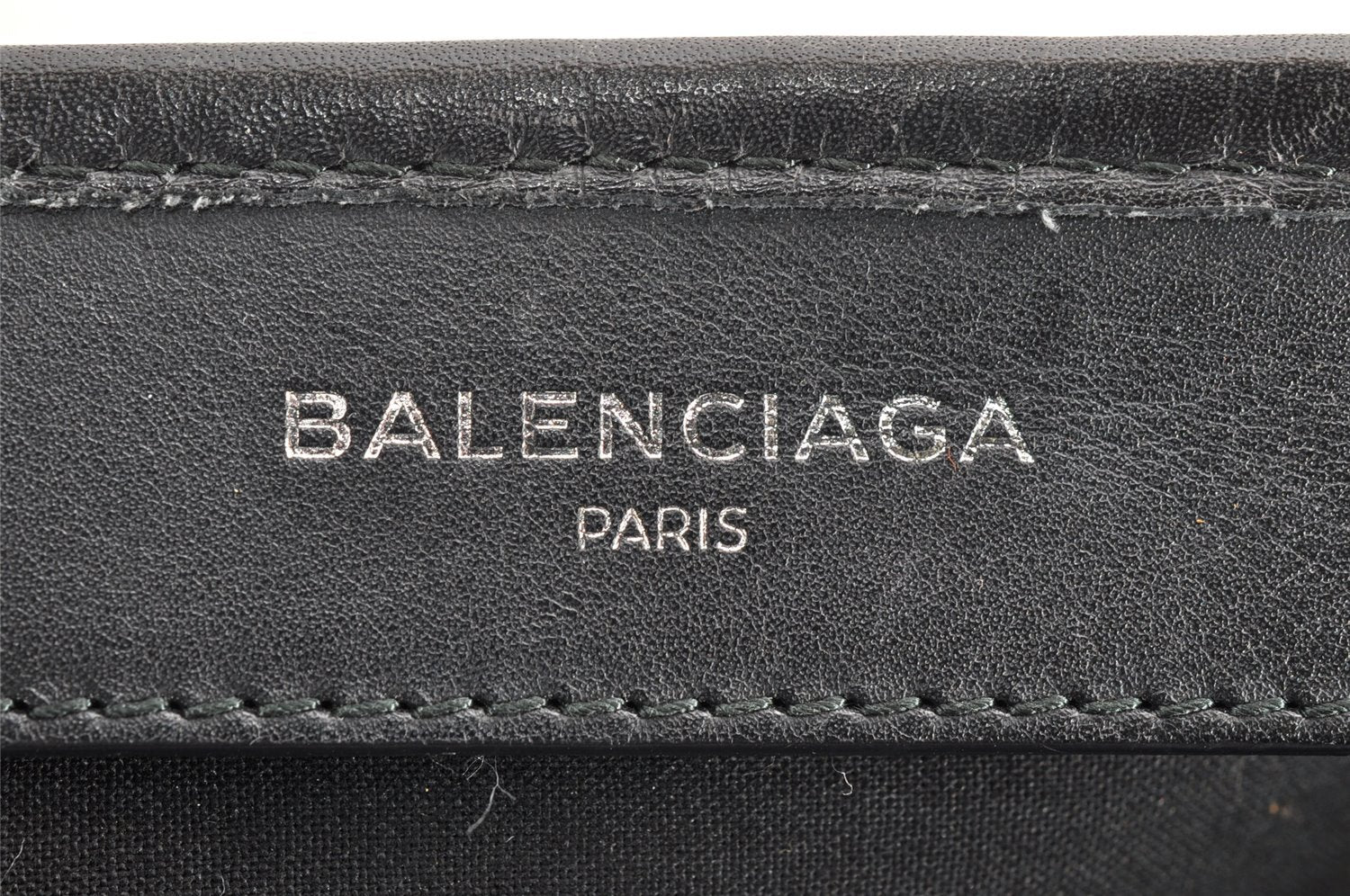 Authentic BALENCIAGA Navy Caba S Hand Bag Canvas Leather 339933 Navy Blue 3224I