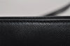 Authentic Salvatore Ferragamo Gancini Vintage Leather Shoulder Bag Black 3225I