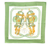 Auth HERMES Petit Carre 40 Scarf Handkerchief "BRIDES de GALA" Silk Green 3226D