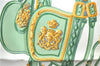 Auth HERMES Petit Carre 40 Scarf Handkerchief "BRIDES de GALA" Silk Green 3226D