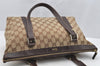 Authentic GUCCI Abbey Shoulder Tote Bag GG Canvas Leather 141470 Brown 3226I
