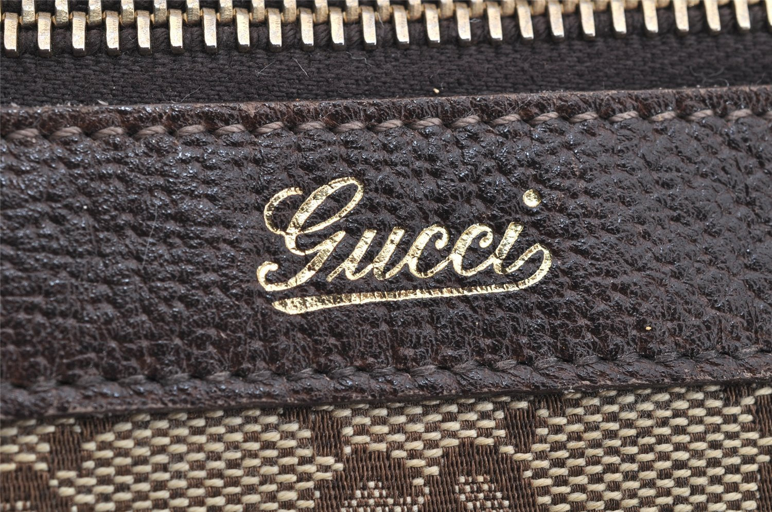 Authentic GUCCI Abbey Shoulder Tote Bag GG Canvas Leather 141470 Brown 3226I