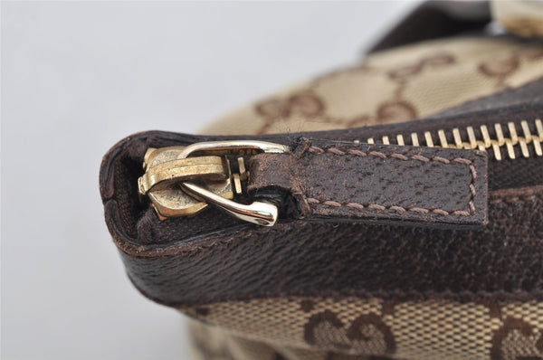 Authentic GUCCI Abbey Shoulder Tote Bag GG Canvas Leather 141470 Brown 3226I