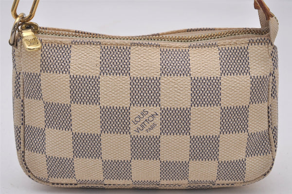 Authentic Louis Vuitton Damier Azur Mini Pochette Accessoires N58010 Pouch 3227I