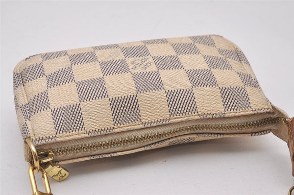 Authentic Louis Vuitton Damier Azur Mini Pochette Accessoires N58010 Pouch 3227I