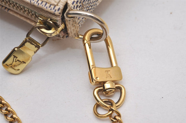 Authentic Louis Vuitton Damier Azur Mini Pochette Accessoires N58010 Pouch 3227I