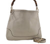 Authentic GUCCI Bamboo 2Way Shoulder Cross Body Bag Leather 282315 White 3228I