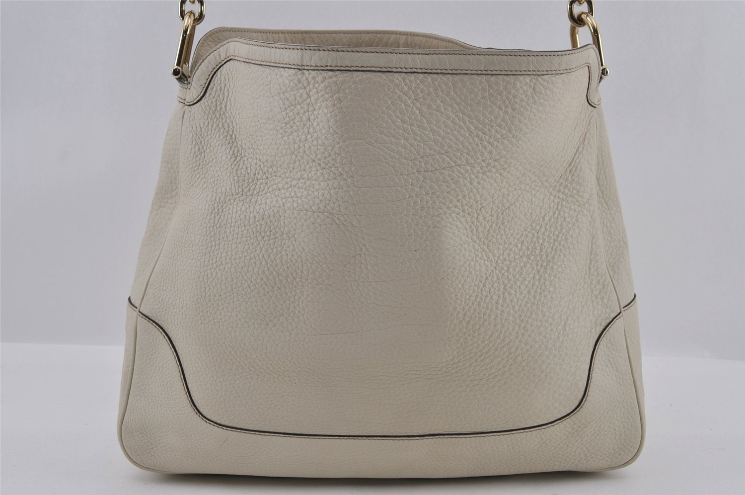 Authentic GUCCI Bamboo 2Way Shoulder Cross Body Bag Leather 282315 White 3228I