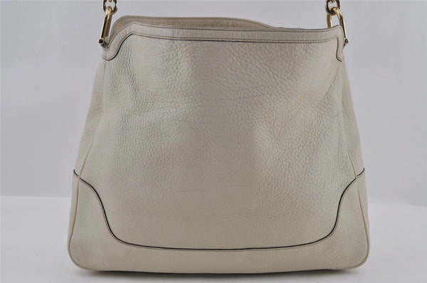 Authentic GUCCI Bamboo 2Way Shoulder Cross Body Bag Leather 282315 White 3228I