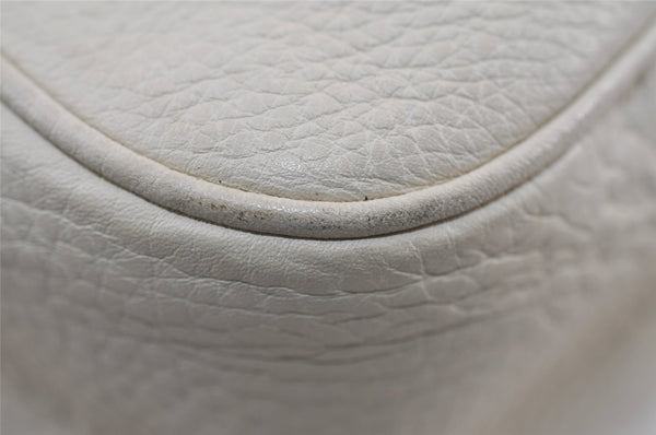 Authentic GUCCI Bamboo 2Way Shoulder Cross Body Bag Leather 282315 White 3228I