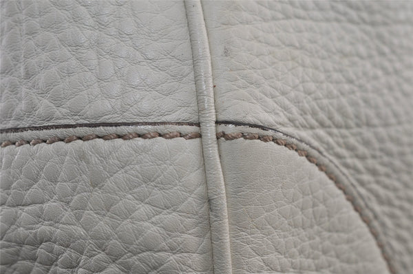 Authentic GUCCI Bamboo 2Way Shoulder Cross Body Bag Leather 282315 White 3228I