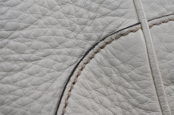 Authentic GUCCI Bamboo 2Way Shoulder Cross Body Bag Leather 282315 White 3228I