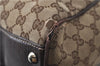 Auth GUCCI Bamboo Shoulder Tote Bag GG Canvas Leather Tassel 170206 Brown 3232D