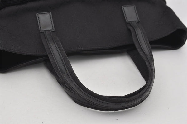 Authentic GUCCI Vintage Tote Hand Bag GG Canvas Leather 0021080 Black 3232I