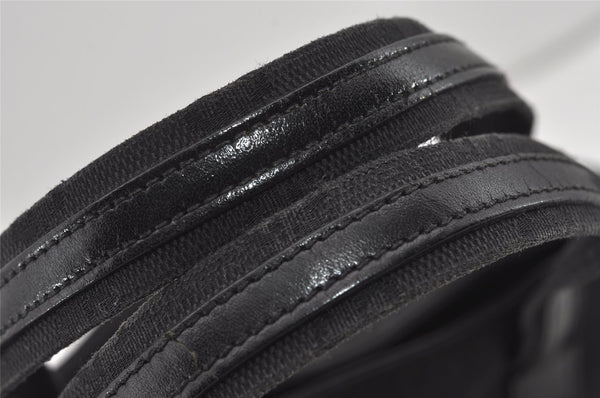 Authentic GUCCI Vintage Tote Hand Bag GG Canvas Leather 0021080 Black 3232I