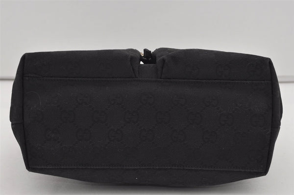 Authentic GUCCI Vintage Tote Hand Bag GG Canvas Leather 0021080 Black 3232I