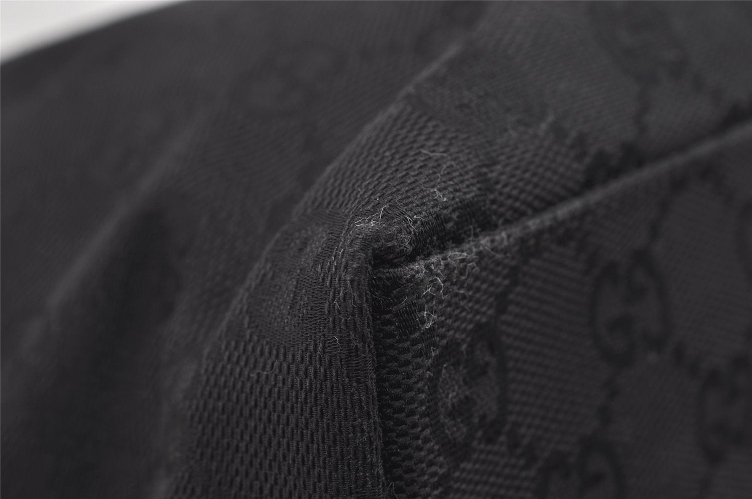 Authentic GUCCI Vintage Tote Hand Bag GG Canvas Leather 0021080 Black 3232I