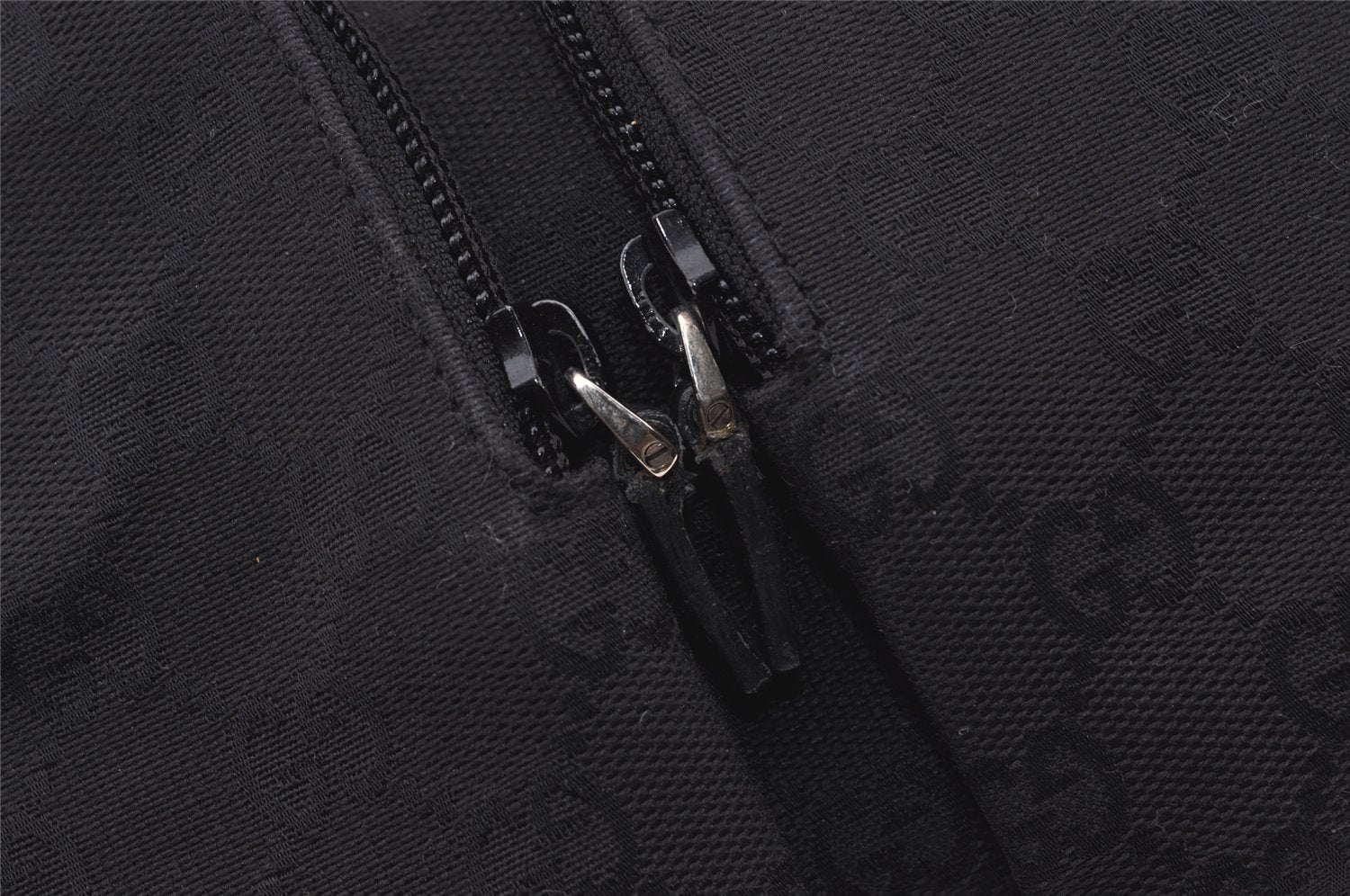 Authentic GUCCI Vintage Tote Hand Bag GG Canvas Leather 0021080 Black 3232I