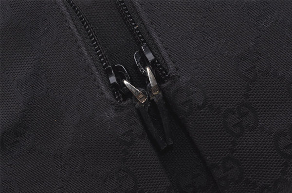 Authentic GUCCI Vintage Tote Hand Bag GG Canvas Leather 0021080 Black 3232I