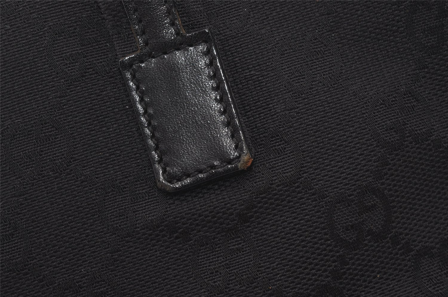 Authentic GUCCI Vintage Tote Hand Bag GG Canvas Leather 0021080 Black 3232I