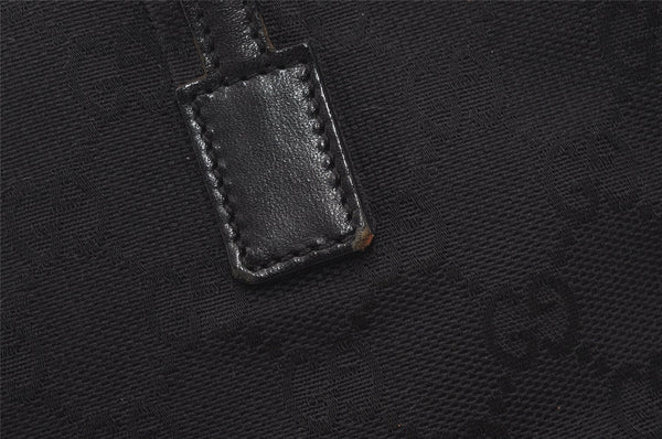 Authentic GUCCI Vintage Tote Hand Bag GG Canvas Leather 0021080 Black 3232I