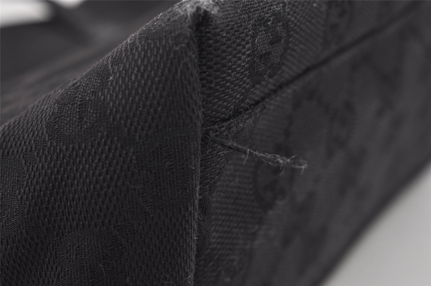 Authentic GUCCI Vintage Tote Hand Bag GG Canvas Leather 0021080 Black 3232I