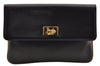 Authentic CELINE Horse Carriage Clutch Hand Bag Purse Leather Black 3233I