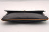 Authentic CELINE Horse Carriage Clutch Hand Bag Purse Leather Black 3233I