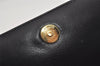 Authentic CELINE Horse Carriage Clutch Hand Bag Purse Leather Black 3233I