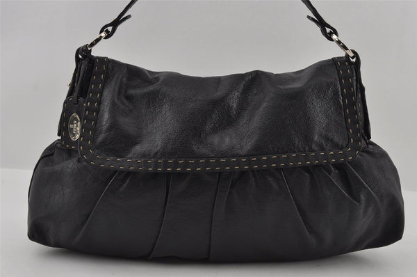 Authentic FENDI Selleria Vintage Shoulder Hand Bag Leather Black 3234I