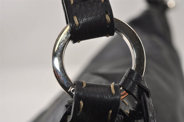 Authentic FENDI Selleria Vintage Shoulder Hand Bag Leather Black 3234I