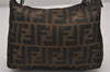 Authentic FENDI Vintage Zucca Hand Bag Purse Canvas Leather Brown Junk 3237I