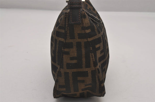 Authentic FENDI Vintage Zucca Hand Bag Purse Canvas Leather Brown Junk 3237I