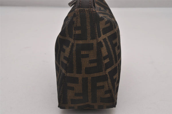 Authentic FENDI Vintage Zucca Hand Bag Purse Canvas Leather Brown Junk 3237I