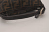 Authentic FENDI Vintage Zucca Hand Bag Purse Canvas Leather Brown Junk 3237I