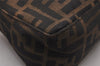 Authentic FENDI Vintage Zucca Hand Bag Purse Canvas Leather Brown Junk 3237I