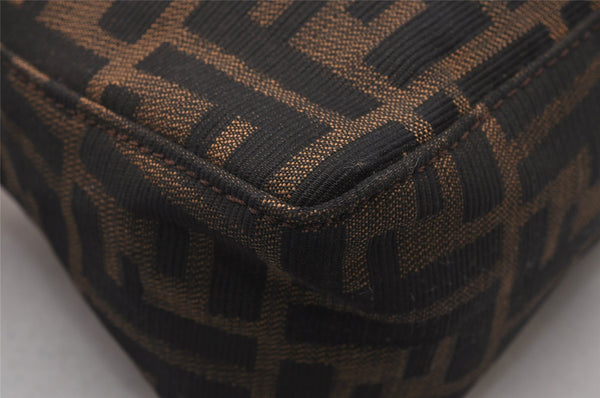 Authentic FENDI Vintage Zucca Hand Bag Purse Canvas Leather Brown Junk 3237I