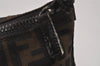 Authentic FENDI Vintage Zucca Hand Bag Purse Canvas Leather Brown Junk 3237I