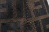 Authentic FENDI Vintage Zucca Hand Bag Purse Canvas Leather Brown Junk 3237I