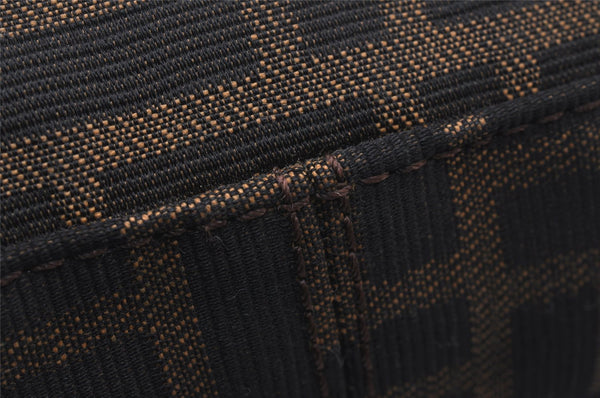 Authentic FENDI Vintage Zucca Hand Bag Purse Canvas Leather Brown Junk 3237I
