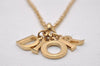 Authentic Christian Dior Gold Tone Chain Pendant Necklace CD 3238I